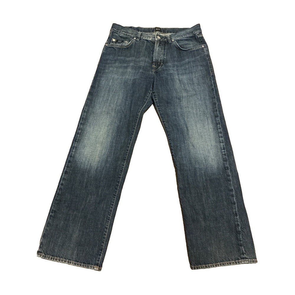 HUGO BOSS Kansas Jeans Mens Size 33X30 Blue Straight Leg Regular Fit Special